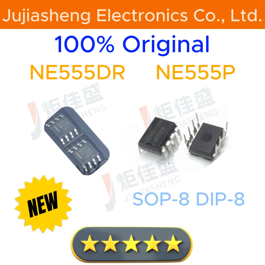 20pcs NE555 NE555DR NE555P New original SOP8 DIP8 Timer IC integrated circuit resonator