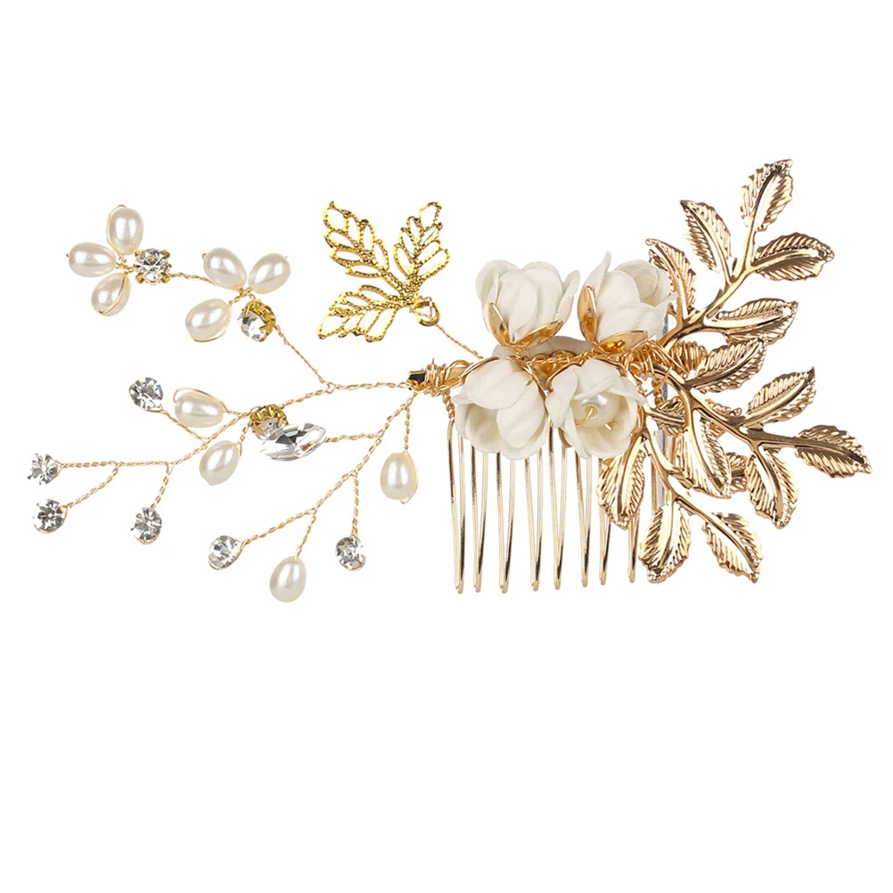 

5PCS Pearl Hair Comb Set Crystal Bridal Headdress Wedding Headpiece Bride Hairpin Hair Care Styling Accessories