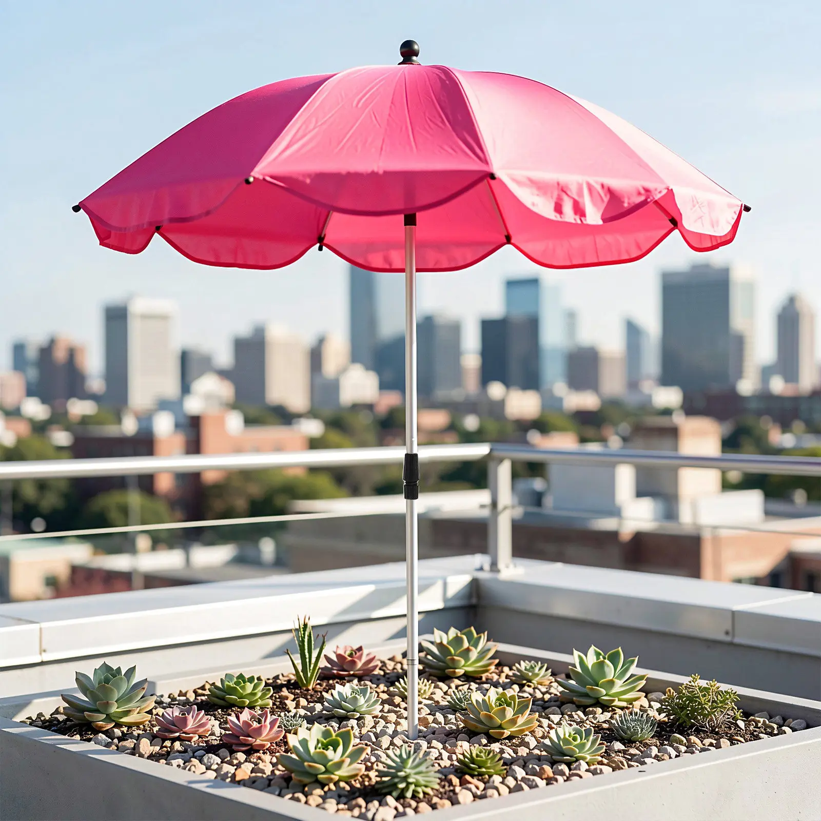 Plant Umbrella Sunshade Outdoor Larger Garden Fence Shade 25.6 Rosy Telescopic Pole Adjustable Height Sun Protection for Garden