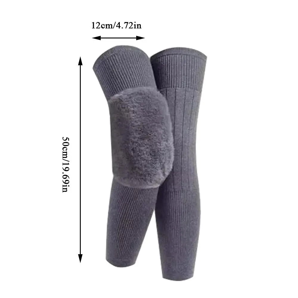 1 زوج حامي الركبة Coldproof أكمام الساق شتاء دافئ أغطية الركبة أفخم واقي الساق الصوف الناعم نيباد سميكة الكشمير يغطي #6