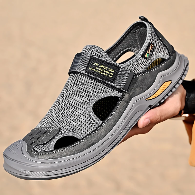 Sandalias transpirables para hombre, zapatos informales cómodos, a la moda, para la playa y el verano, novedad de 2023