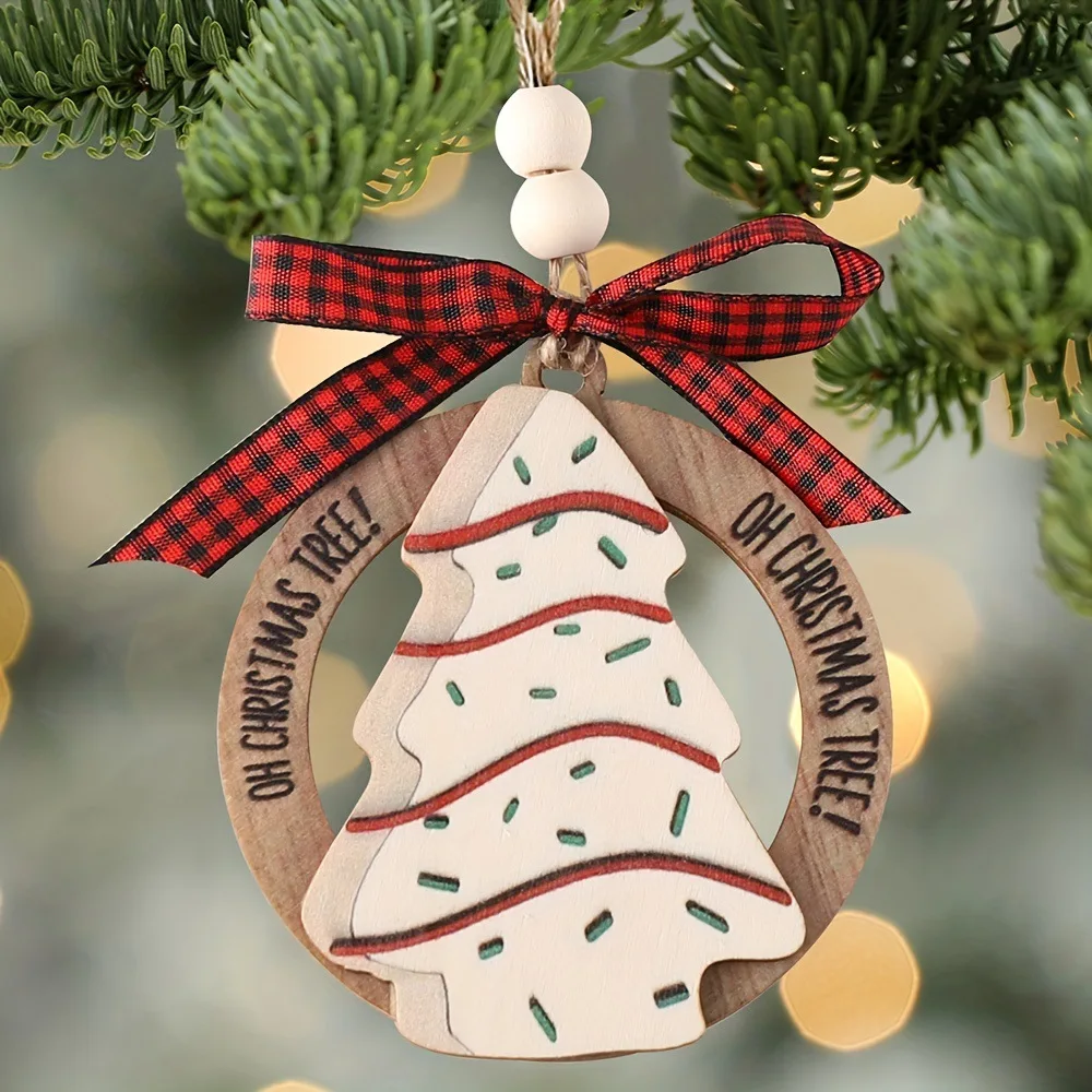 New Wooden Christmas Tree Pendant New Year Party Pendants Xmas Tree Hanging Oranments navidad Decorative Hanging Cards 2023 New