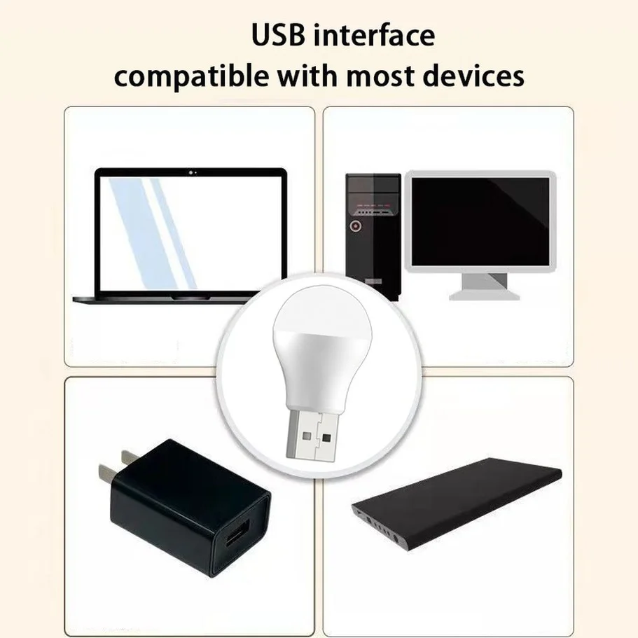 USB Plug Lamp Computer Mobile Power Charging USB Small Book Lamps LED Eye Protection Reading Light Small Round Light Night Light