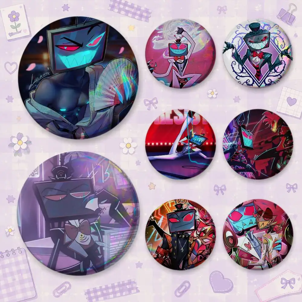 H-HazbinS Vox Hotel Trust Us Brooches Cartoon Badge Pins Backpack Hat Accessories Friend Gift