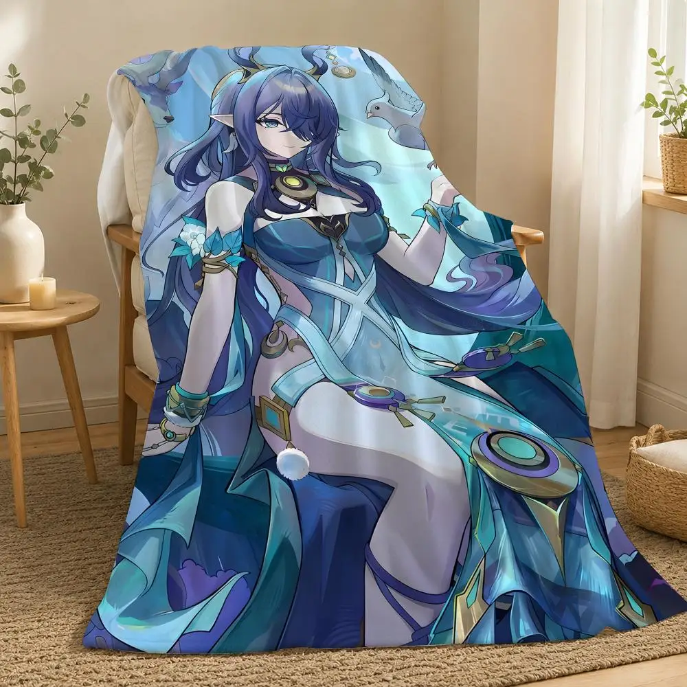 Game New characters Genshin Impact Lauma Throw 240g flannel blanket, suitable for sofas, beds, offices,  exquisite gift blankets