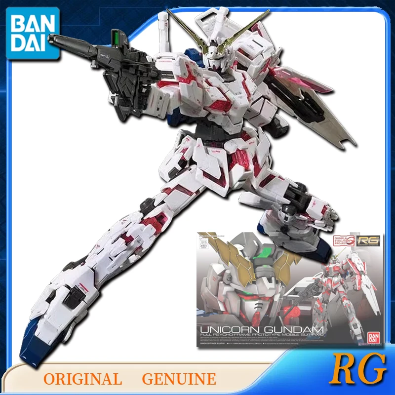 Bandai ต้นฉบับแท้ RG ยูนิคอร์นหุ้มเกราะเต็มรูปแบบของเล่น Action FIGURE Anime สำหรับเด็กหญิงเด็กชายเด็กของขวัญโมเดลเครื่องประดับ