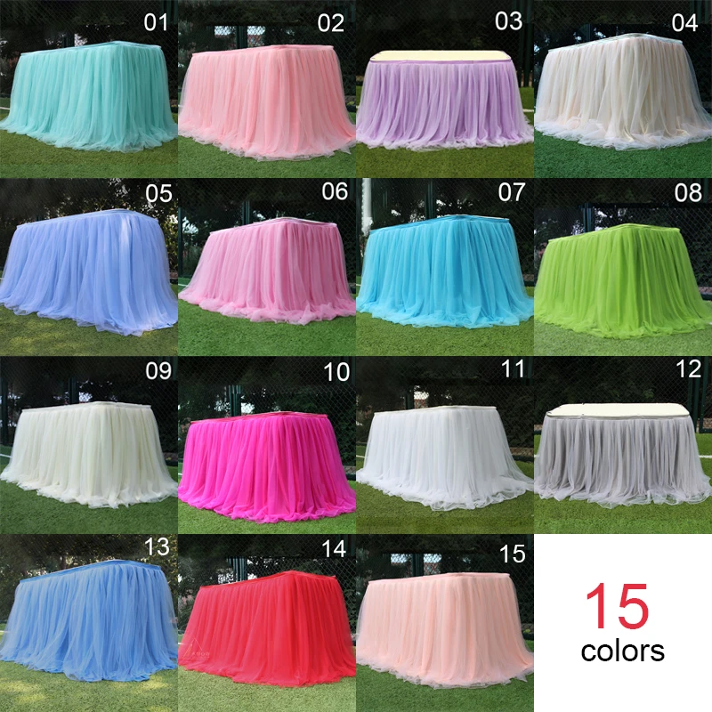 100x80cm Table Skirts Birthday Tulle Table Skirting Wedding Party Tutu Tulle Table Skirt Baby Shower Wedding Party Home Decor