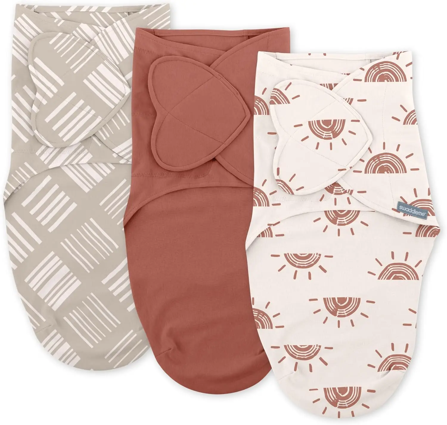 

Soft Cotton Baby Swaddle Blanket for 0-3 Months, Pocket Fold Design for Easy Diaper Changes, 3-Pack - Calms Startle Reflex