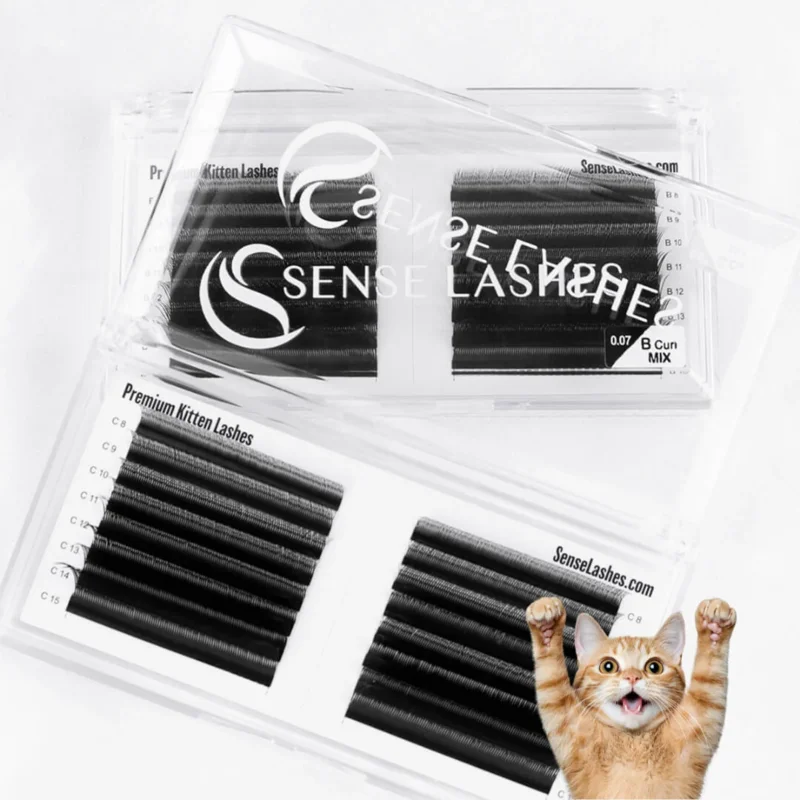 Pestañas SENSE LASHES Fox YY Shape 0,07mm J/B/C/D Curl YY pestañas y volumen brasileño suave imitación visón YY pestañas Y Cilios