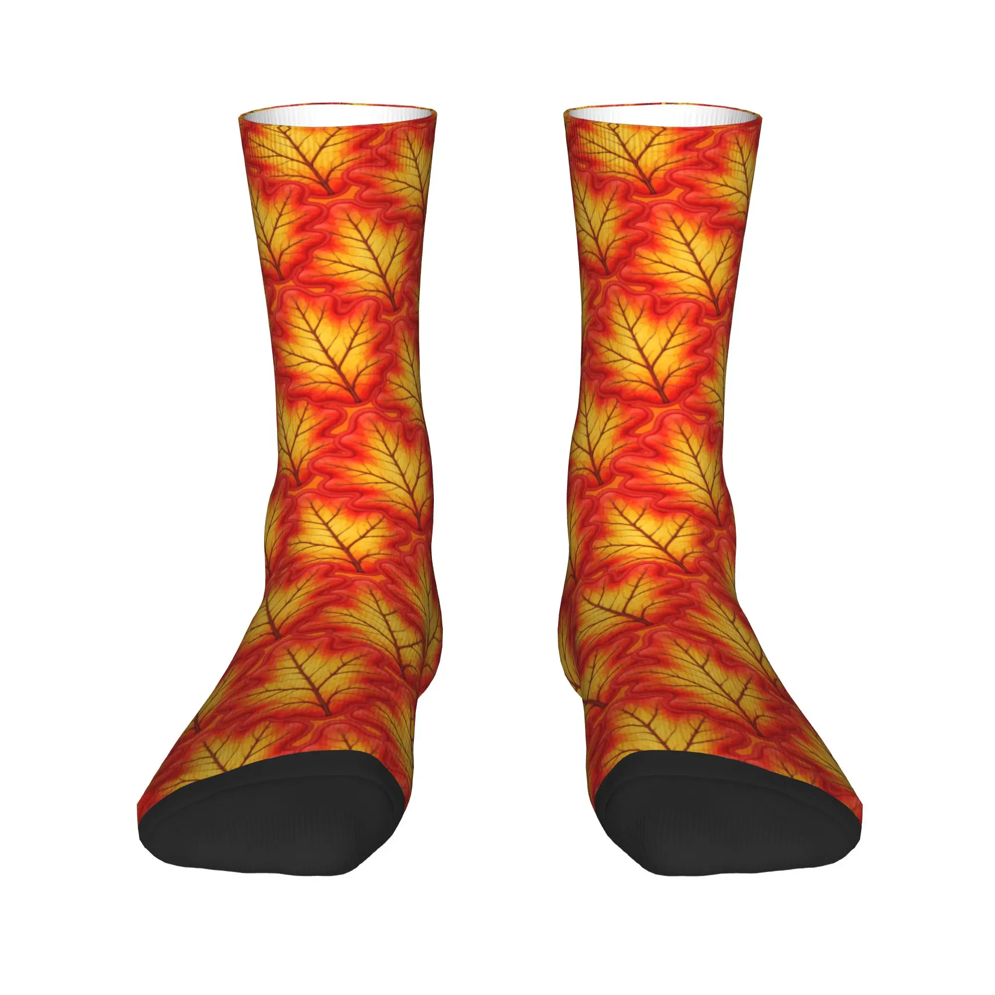 Oak Leaf Autumn Foliage Fall Plant Nature Decor Dress Socks  Anti Skid Stockings Men High Quality Socks Autumn Gothic Socks