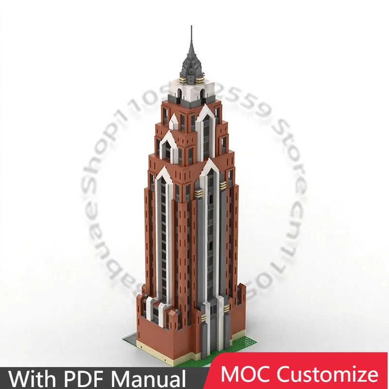 

3983 PCS Modular Building MB21 - Art Deco Skyscraper 4 MOC Customize Modular Building Block Creative DIY Boys Toy Birthday Gift