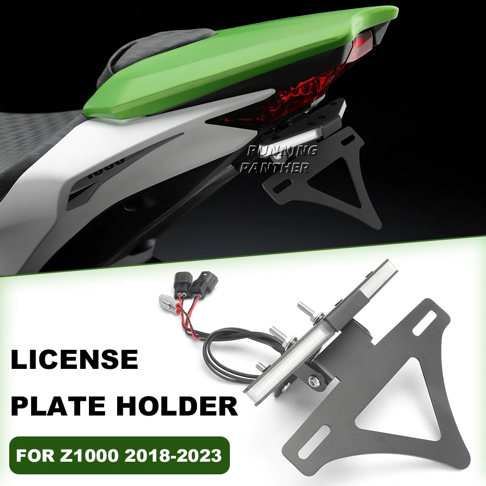 

FOR Kawasaki Z1000 2018-2023 NEW Modification parts license plate holder integrated with turn signal integrated Short tail