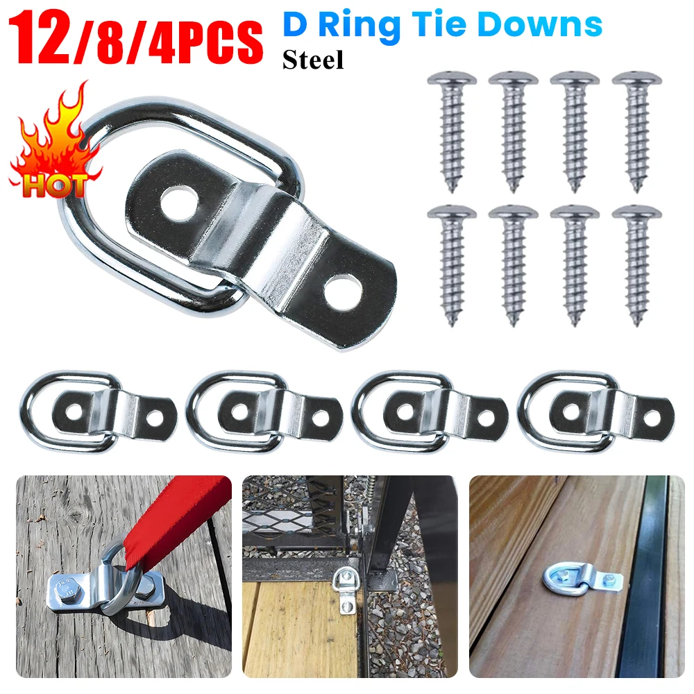 Cargo Lashing Surface Mount D Ring Staple Cleat Tie Down Ring Trailers For Vans Trucks Horsebox Boat Ropes car Fastener Clip