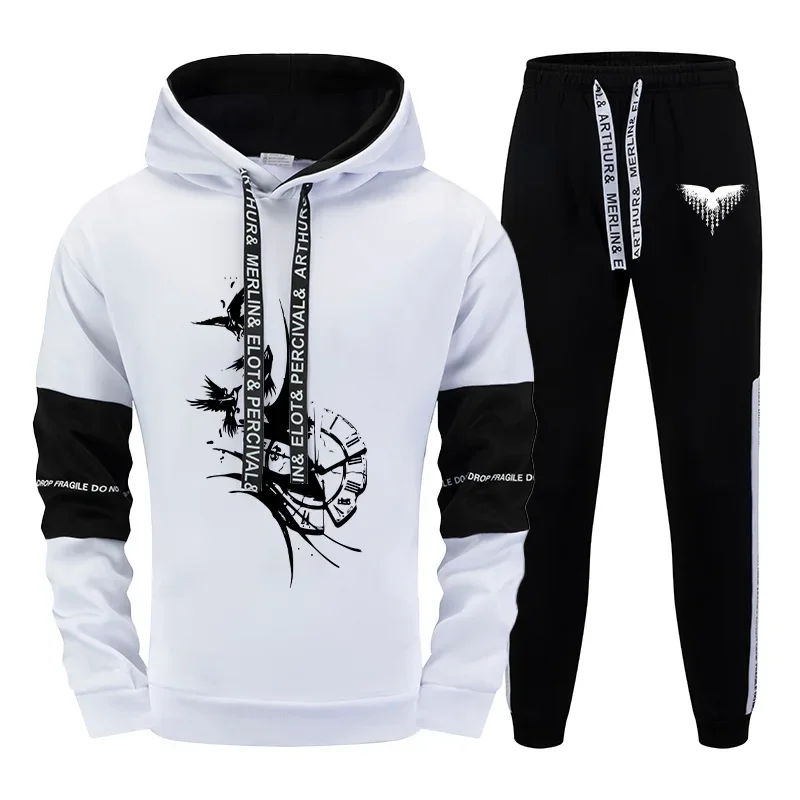 

Viking Raven Men's Hoodies Sweatpants High Quality Hooded Long Sleeve Pullover Male Autumn Winter Daily Casual Sport Sweatshirts