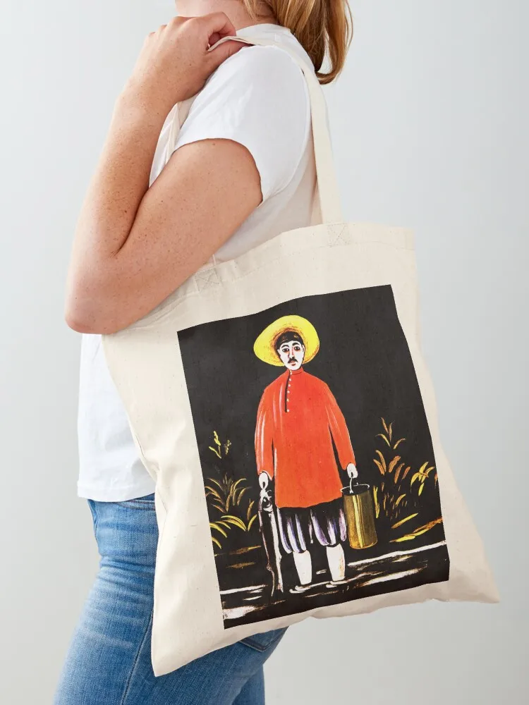 

Fisherman in a Red Shirt, Niko Pirosmani, 1908, Reproduction, Naive Art Tote Bag cute pouch bag Women's bag