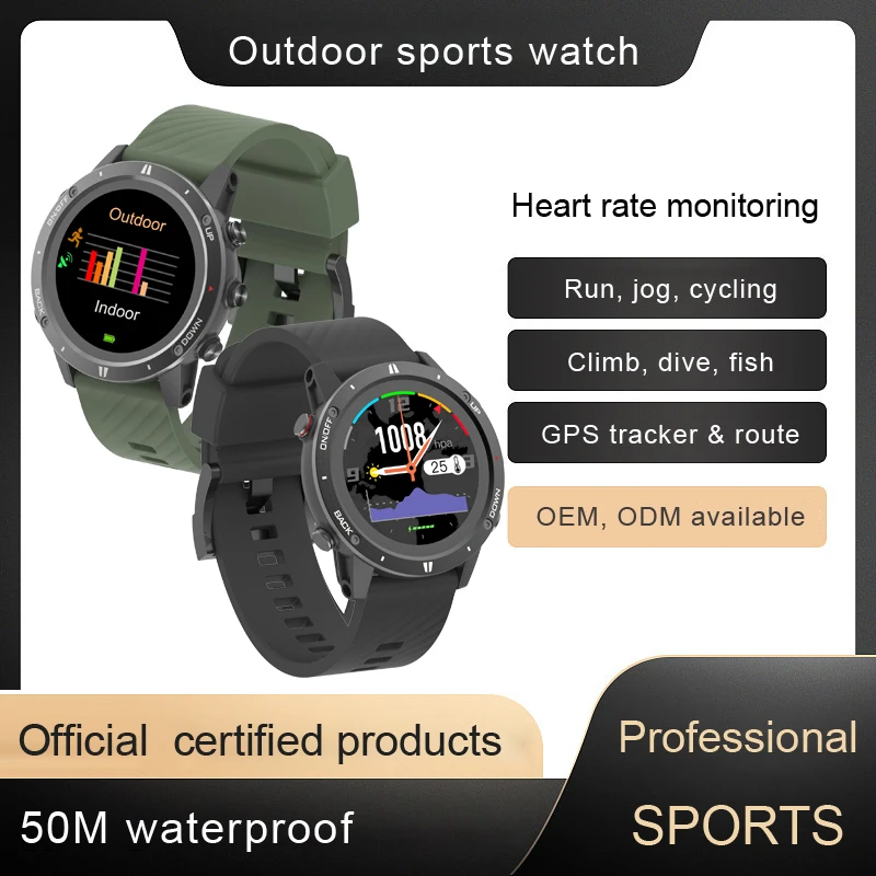 G5 Professional Sports Watch With 1.28 Inch TFT Display 50m Waterproof Sports and Sleep Tracking GPS Climb Smart Watch