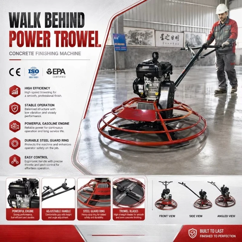 Extra Large 4 Foot 120cm Walk-behind Power Trowel Concrete Finishing Equipment Concrete Helicopter With EPA