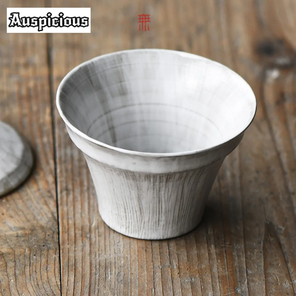 100ml Japanese Powder Yin White Gaiwan Hand Made Crude Pottery Tea Tureen Tea Making Cover Bowl Cha Tableware Accessories Gift