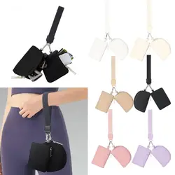 Cute Zipper Around Wristlet Wallet Detachable Small Dual Pouch Wristlet Keychain Purse Mini Coin Pouch for Women Girls