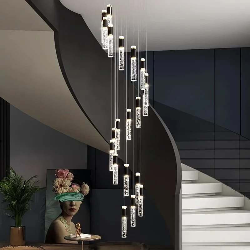 

Modern Home Decoration Crystal Chandelier, Stair Pendant Lamp, Living Room Pendant Lights, Interior Lighting