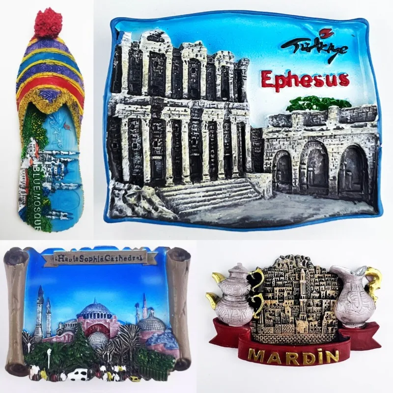 Turkey Fridge Magnets Temple of Artemis Fethiye Side Alanya Ayvalik Bodrum Mardin Istanbul Fridge Stickers Christmas Gifts