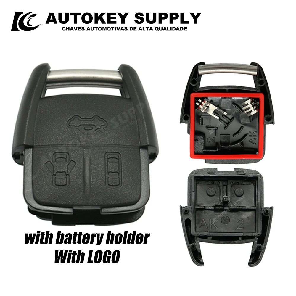 Autokeysupply AKGMS233 2 Button Remote Controle With Battery Holder For Chevrolet