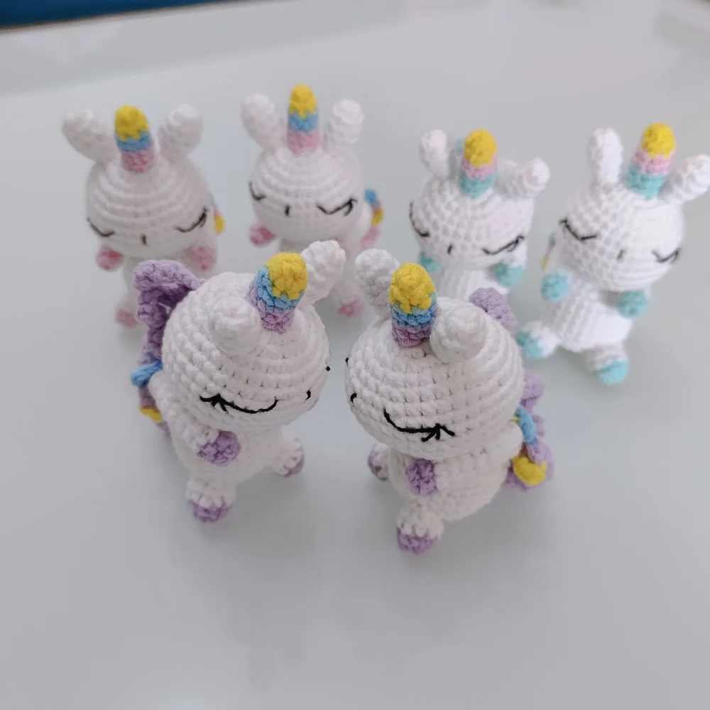 Cartoon Crochet Unicorn Doll, Finished Products, Handle Bag Pendant Accessories, Key Chain Decor, Valentine's Day, Birthday Gift