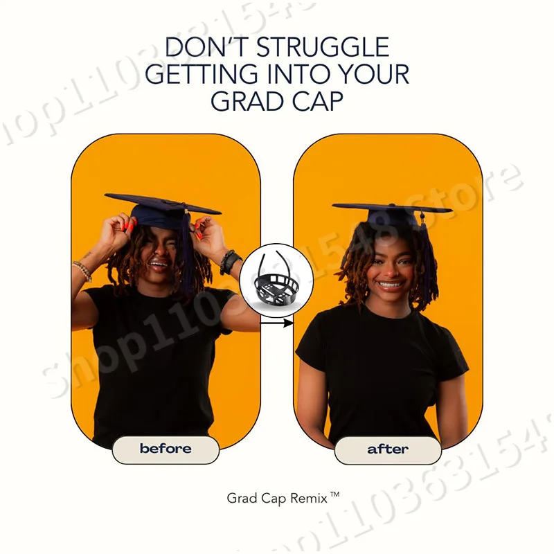 2024 Adjustable Grad Cap Remix Secures Headband Insert,Upgrade Inside Graduation Cap Don't Change Hair,Secure Hairstyle Unisex