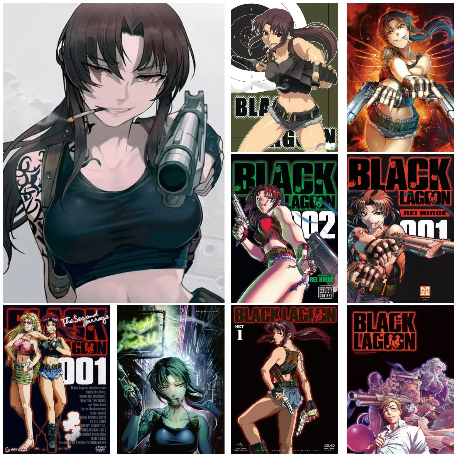 black lagoon anime Poster Prints Wall Art Canvas Painting Poster For Modern Family Living Room Home Decor