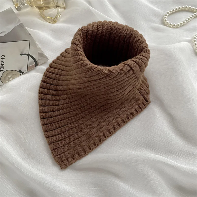 Knitted Wool Fake Collar Neck Scarf Women Turtleneck Detachable False Collar Fashion Thicken Windproof Warm Woolen Fake Collar