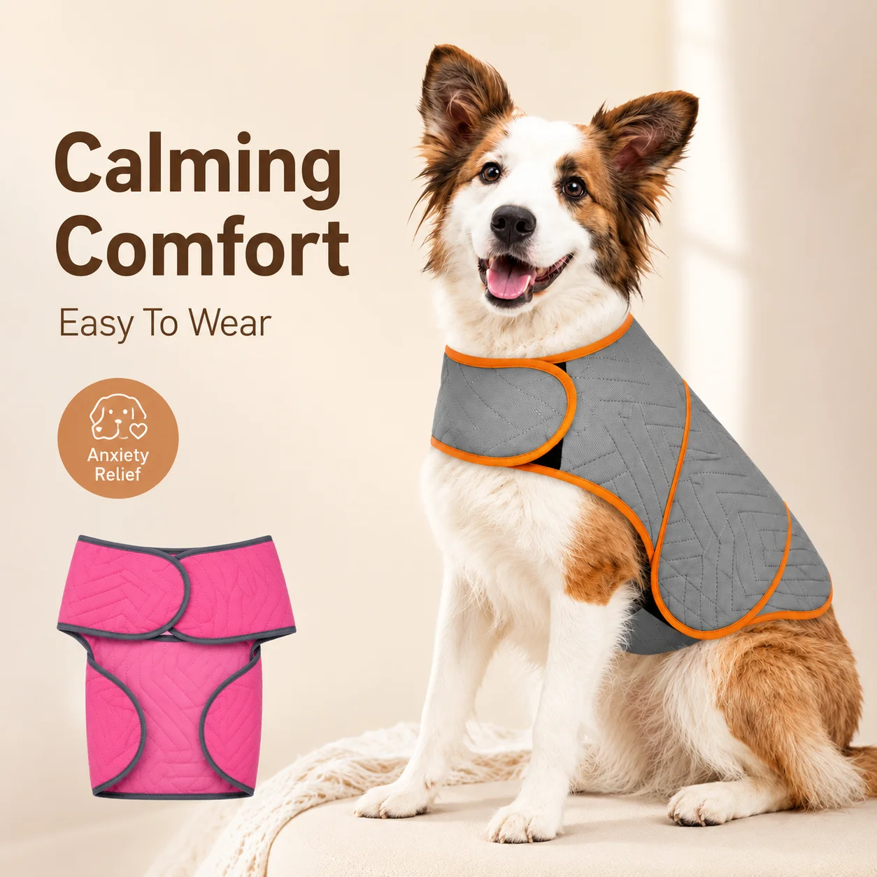 調節可能な犬用鎮静ベスト、穏やかな圧迫不安解消ラップ、雷雨、 - Dog Anxiety Vest のレビューと価格