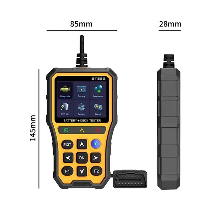 A20K-BT529 2-In-1 Car Battery Tester OBD2 Scanner 12V Battery Analyzer Vehicle Obd Diagnostic Tool System Check Functionality