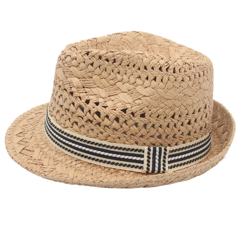 Western Denim Spring And Summer Straw Hat Stage Performance Hollow Jazz Gentleman French Sun-proof And Breathable Sunshade Retro