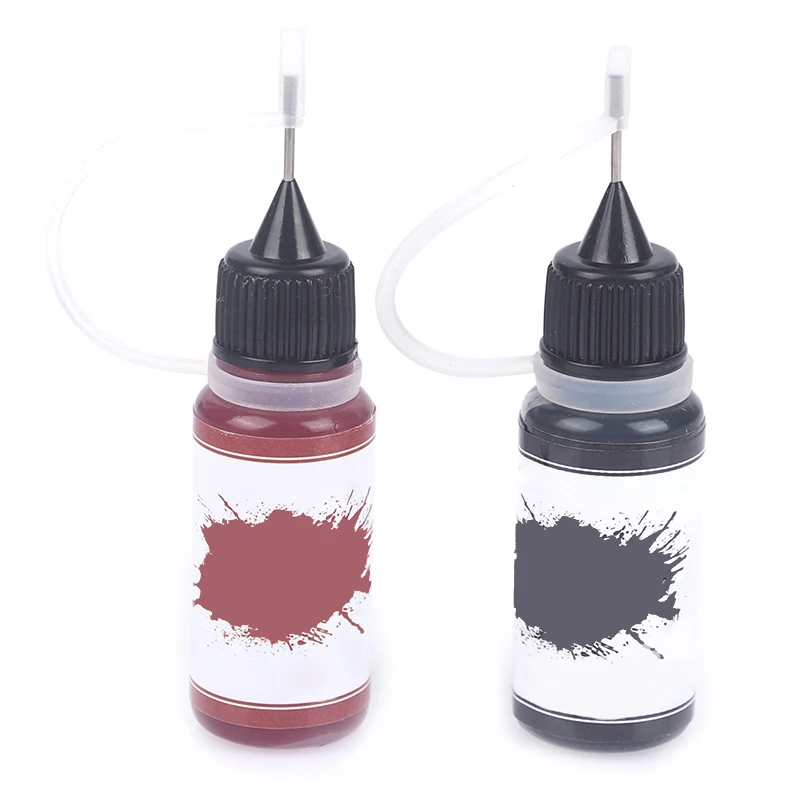 10Ml Tinta Jus Tato Henna Sementara Gel Buah Organik Alami untuk Cat Tubuh, Tahan Lama Aman Tahan Air Pasta Tato DIY 6 Warna