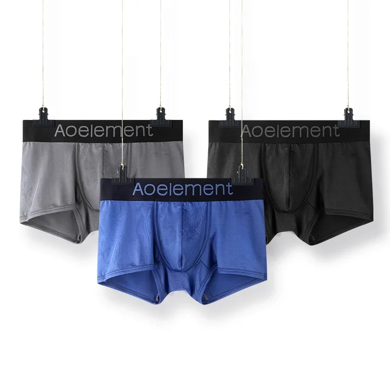 Men's underwear summer new ice silk boxers one piece underwear men breathable cool boxers underpants