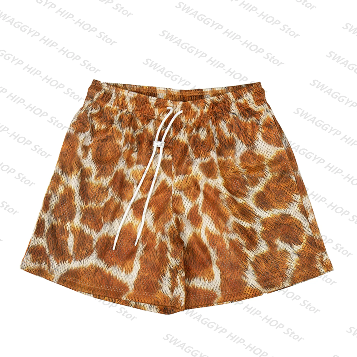 New Leopard Print Summer Sport Sweatpants Classic Vintage Basketball American Mesh Quarter Pants Loose Trend Unisex Shorts