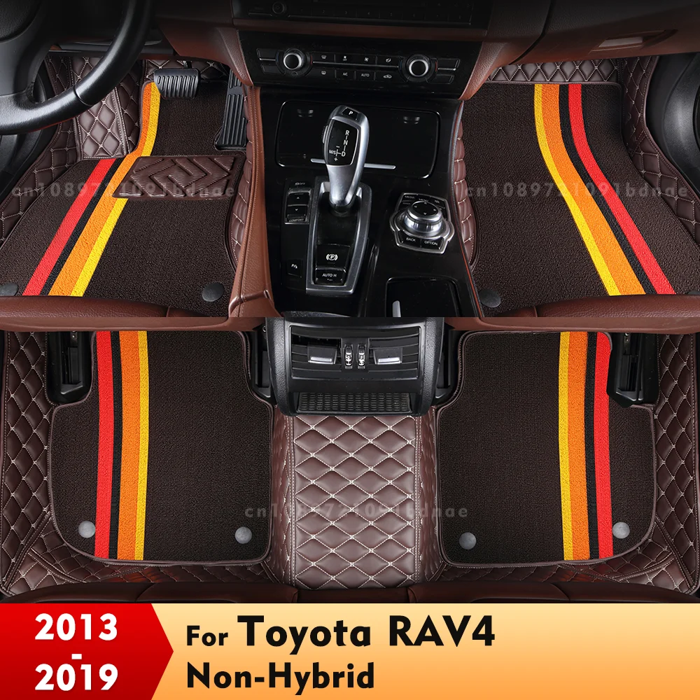 

Для Toyota RAV4 негибридные 2013-2019 18 17 16 15, двухслойные автомобильные коврики, индивидуальные подушечки для ног, ковровый чехол, аксессуары для интерьера
