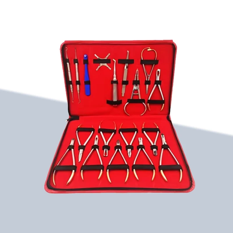 

Набор стоматологических ортодонтических инструментов, 18 шт., с локатором TC Bracket - профессиональный набор ортодонтических плоскогубцев для стоматологов и клиники