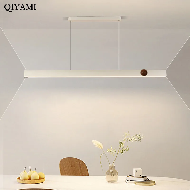 Modern Led Pendant Lights One-shaped Dining Room Living Room Island Chandelier Simple Household Indoor Decoration Lighting Lamps