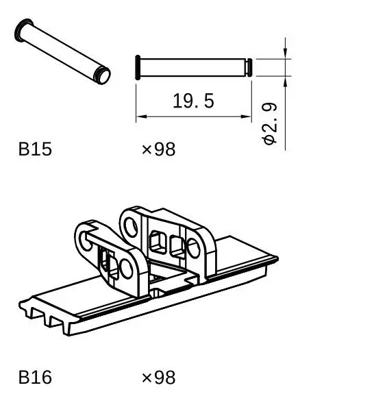 

One Set of RC Chain Pin for LESU ET26L RC Excavator