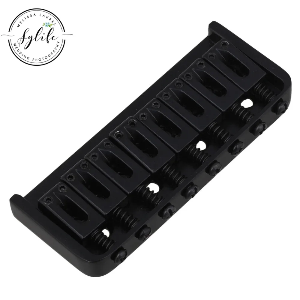 Black 8 String Fixed Bridge Replacement for Electric Guitar with Screw