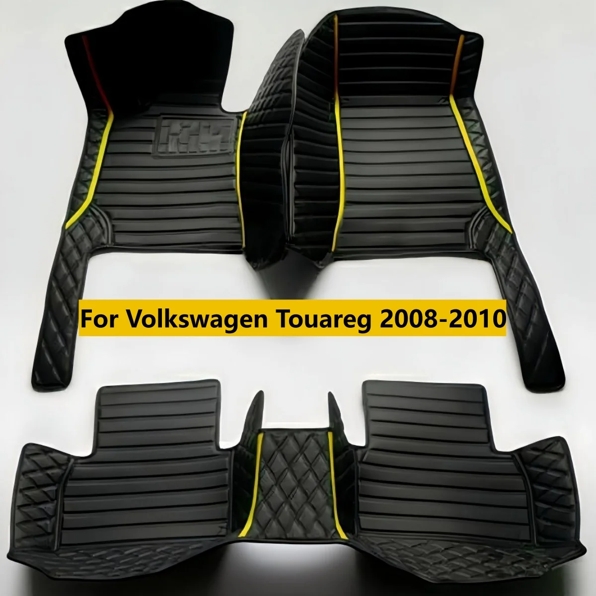 

Car Floor Leather Mats for Volkswagen Touareg 2008 2009 2010 Automobile Custom Foot Pads All Weather Full Set Carpet Vehicle Mat