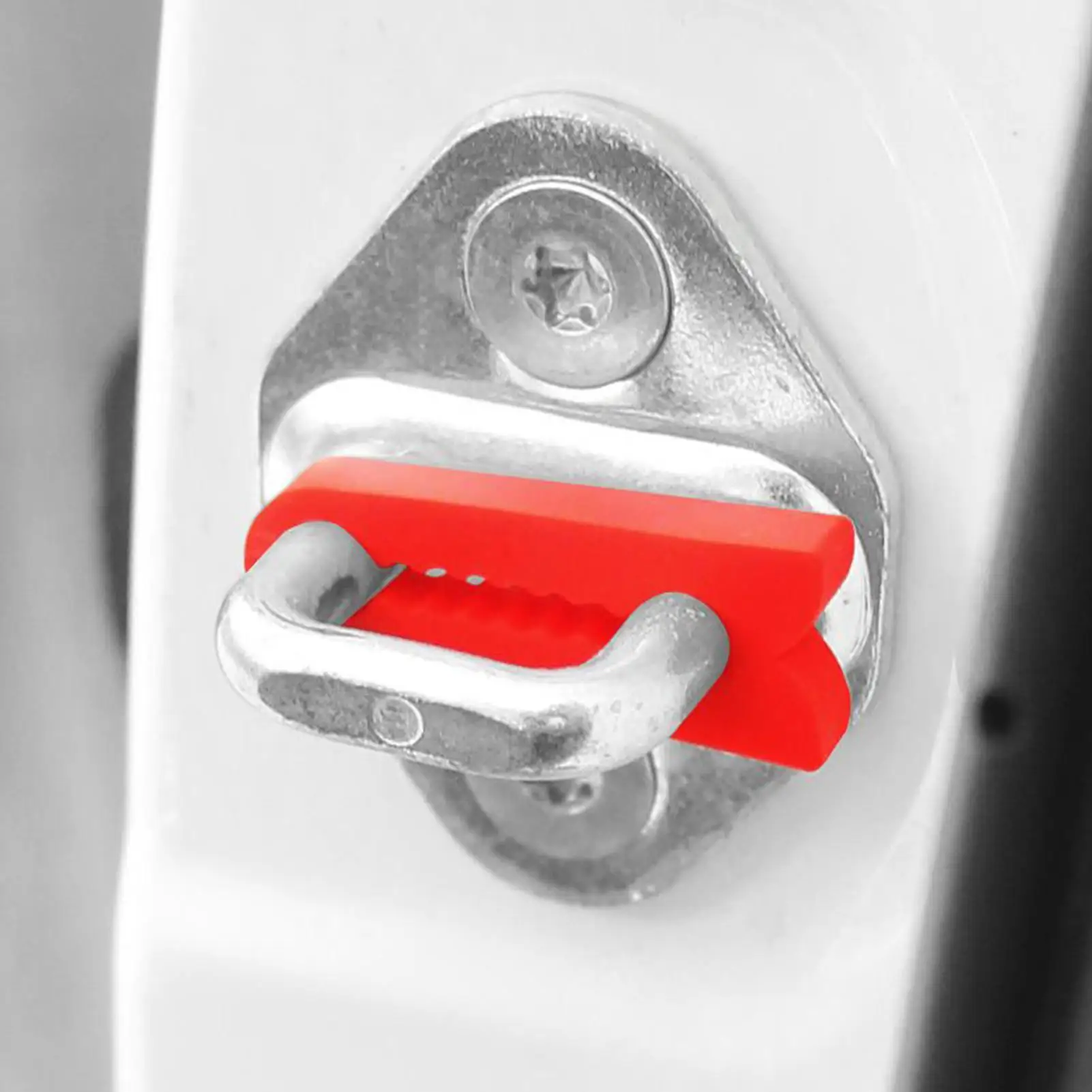 4pcs Universal Car Door Lock Damper Buffer Deadener Seal Shock-Absorbing Reduce Noise Silicone Door Latch Protective Cover