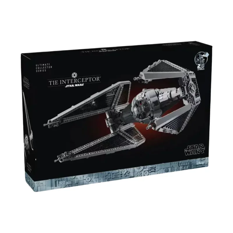 MINISO Spaceship MOC TIE Interceptors Building Blocks Modified from Imperial Fighters Model 75382 Assembly Bricks Toys Gift