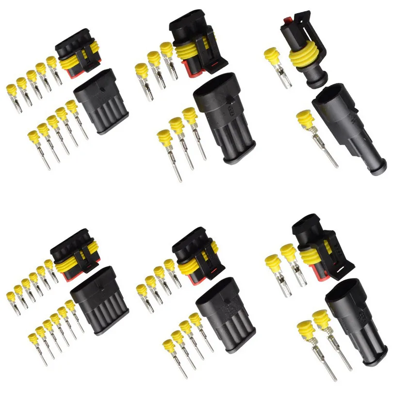 

Waterproof Electrical Wire Connector Plug Kit 1 2 3 4 5 6 Pin Wire Auto Connector Plug Set for Motorcycle Scooter Car Truck