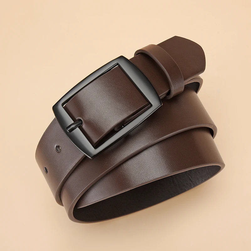 New Luxury Belt for Men PU Leather Belt Metal Pin Buckle High Quality Famous Brand Designer Waist Strap Belt for Jeans Plus Size