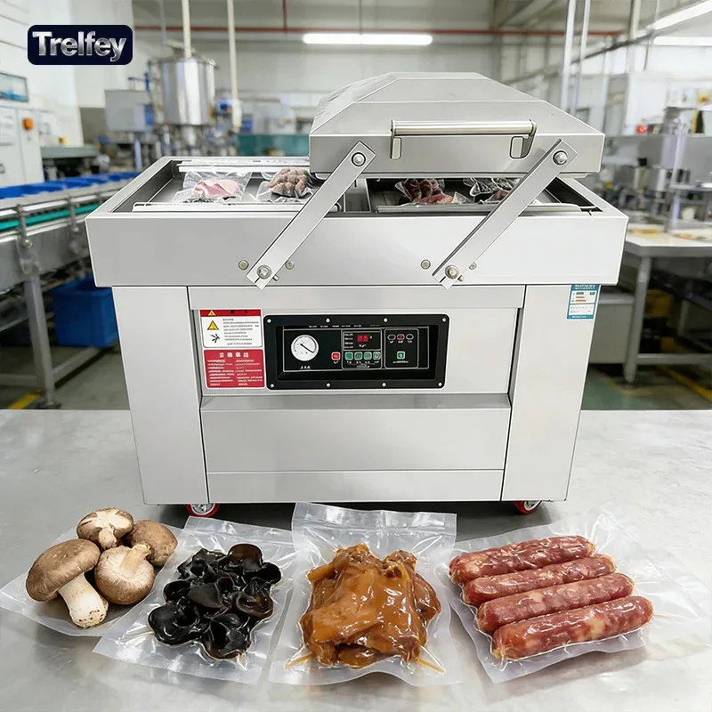 

Профессиональный вакуумный упаковщик с двойной камерой для морских перевозок, промышленный класс, для свежих продуктов и готовых блюд