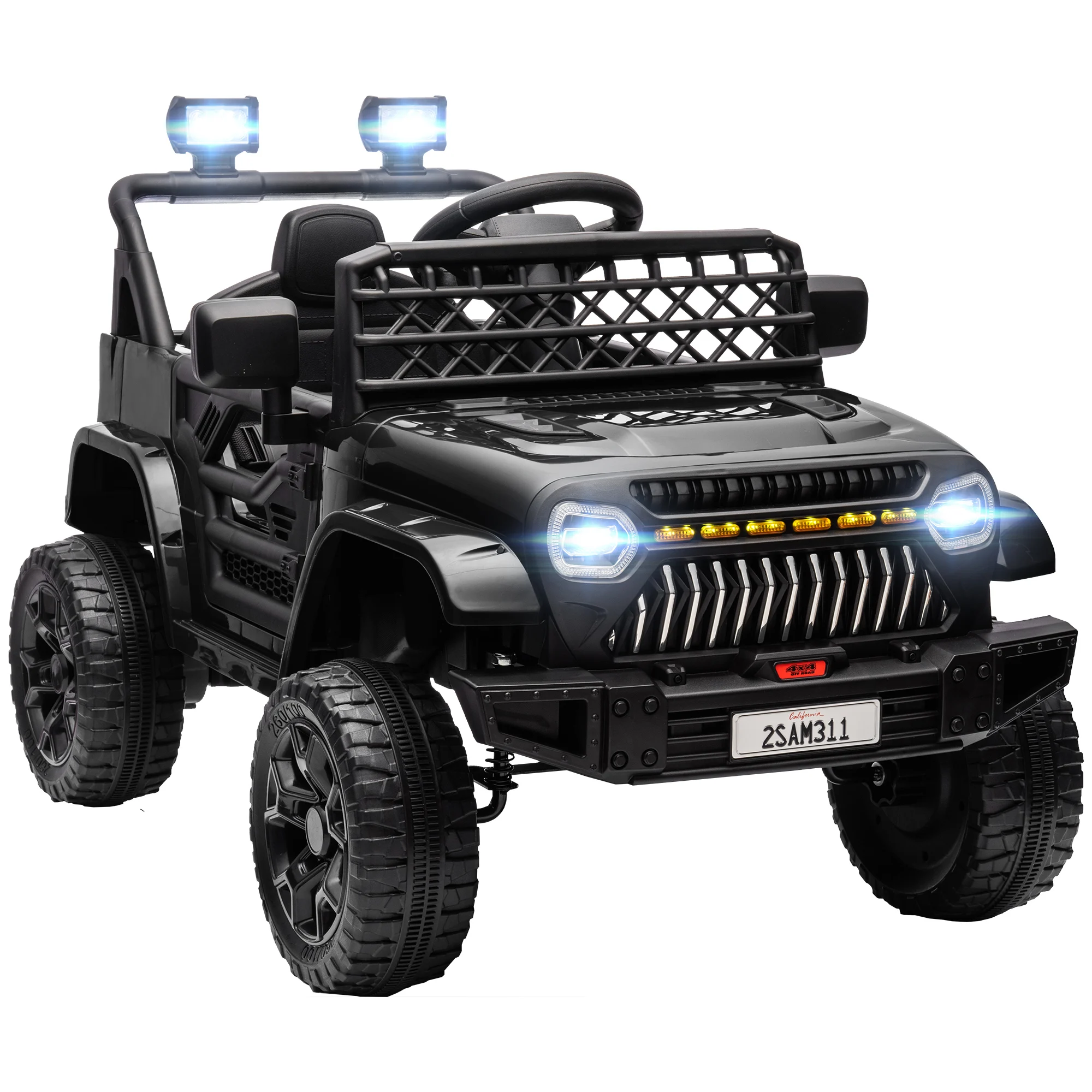 

Kids Electric Ride On Toy 12V UTV with Remote Control Suspension Music LED Lights Outdoor Play Safety Belt Gift for Kids