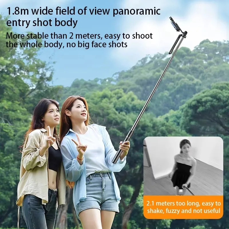New 180cm 4-Axis Handheld Selfie Stick with Rotatable Universal Joint Dual Light Emitting Diode for Live Selfie Stick Tripod