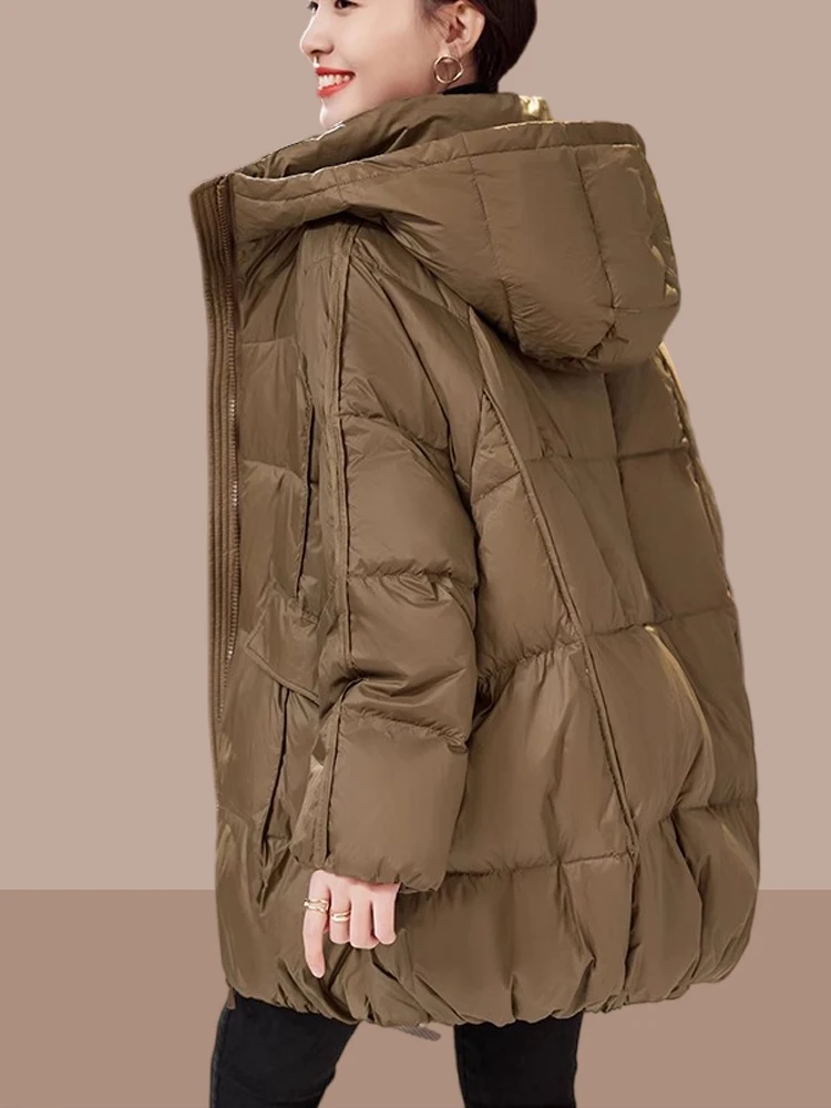 

Новая зимняя женская куртка большого размера свободного кроя с наполнителем из хлопка, в корейском стиле, с эффектом омоложения, на молнии, с длинными рукавами